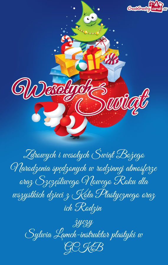 Go Nowego Roku dla wszystkich dzieci z Koła Plastycznego oraz ich Rodzin