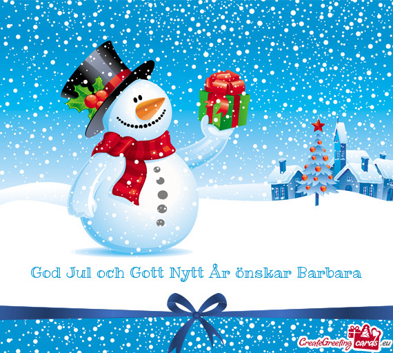 God Jul och Gott Nytt År önskar Barbara