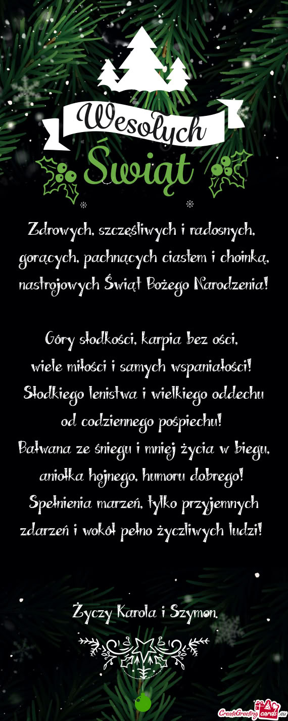 Gorących, pachnących ciastem i choinką, nastrojowych Świąt Bożego Narodzenia