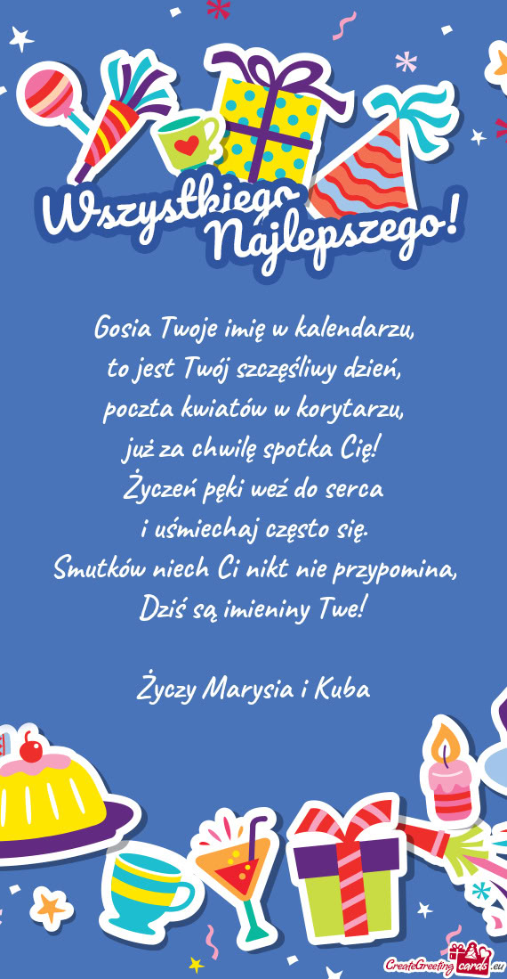 Gosia Twoje imię w kalendarzu