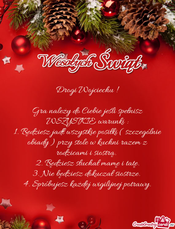 Gra należy do Ciebie jeśli spełnisz WSZYSTKIE warunki