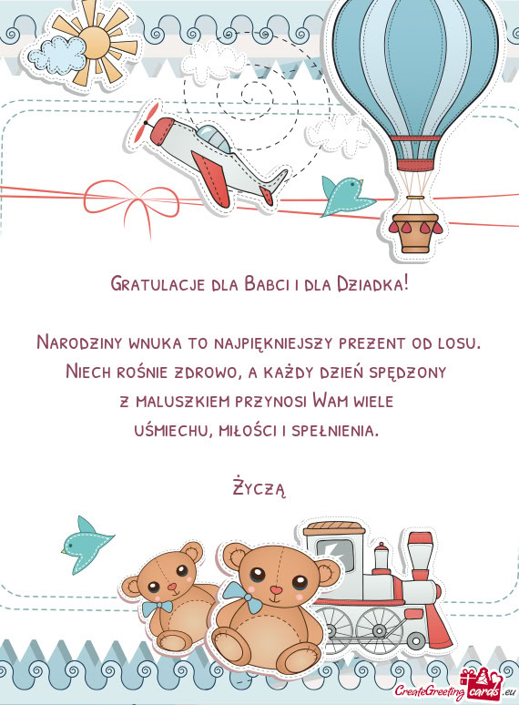Gratulacje dla Babci i dla Dziadka