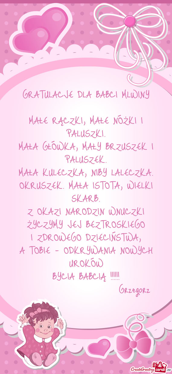 GRATULACJE DLA BABCI MLWINY