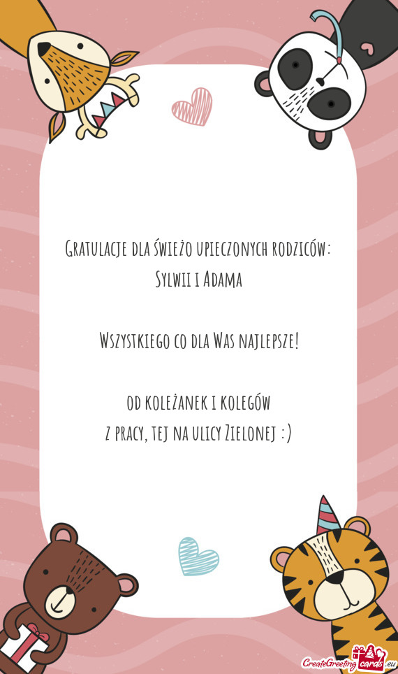 Gratulacje dla świeżo upieczonych rodziców
