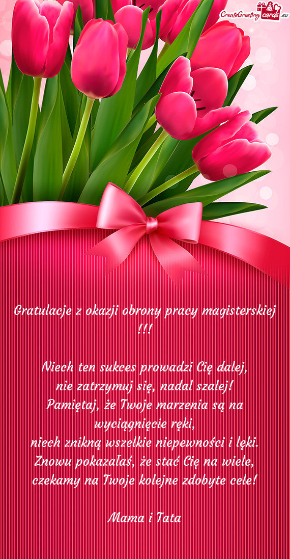 Gratulacje z okazji obrony pracy magisterskiej