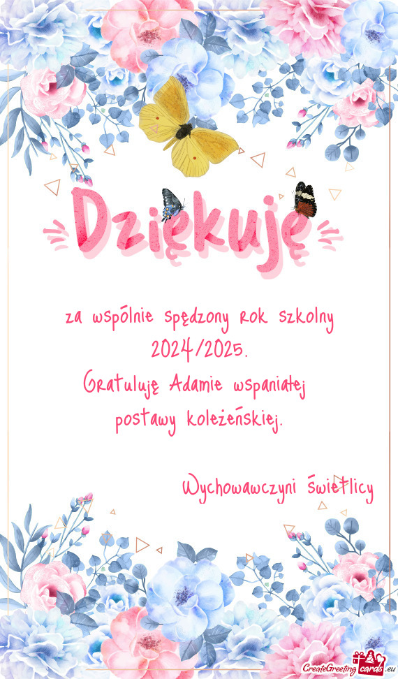 Gratuluję Adamie wspaniałej