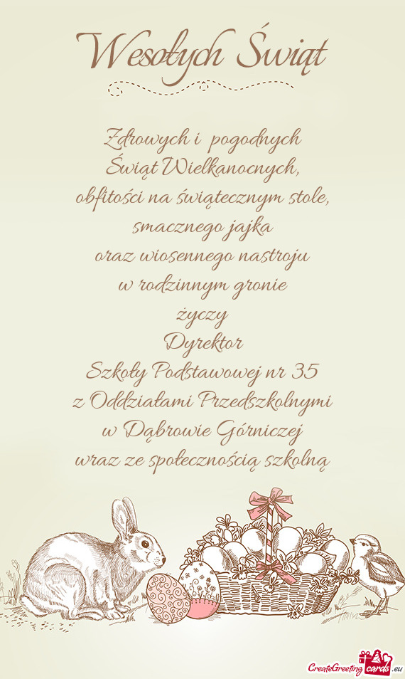 Gronie życzy Dyrektor Szkoły