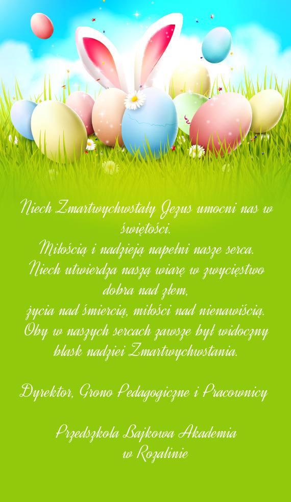 Grono Pedagogiczne i Pracownicy Przedszkola Bajkowa Akademia  w Rozalinie