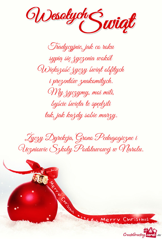 Grono Pedagogiczne i Uczniowie Szkoły Podstawowej w Narolu