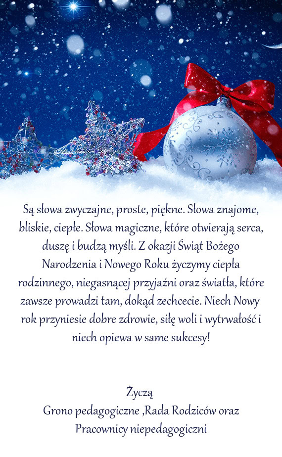 Grono pedagogiczne ,Rada Rodziców oraz Pracownicy niepedagogiczni