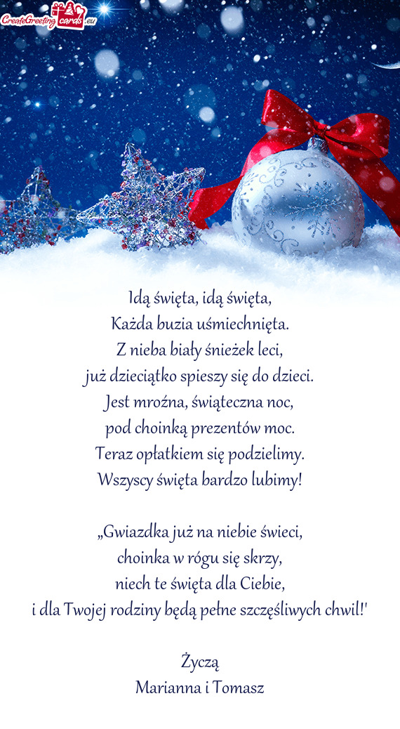 „Gwiazdka już na niebie świeci