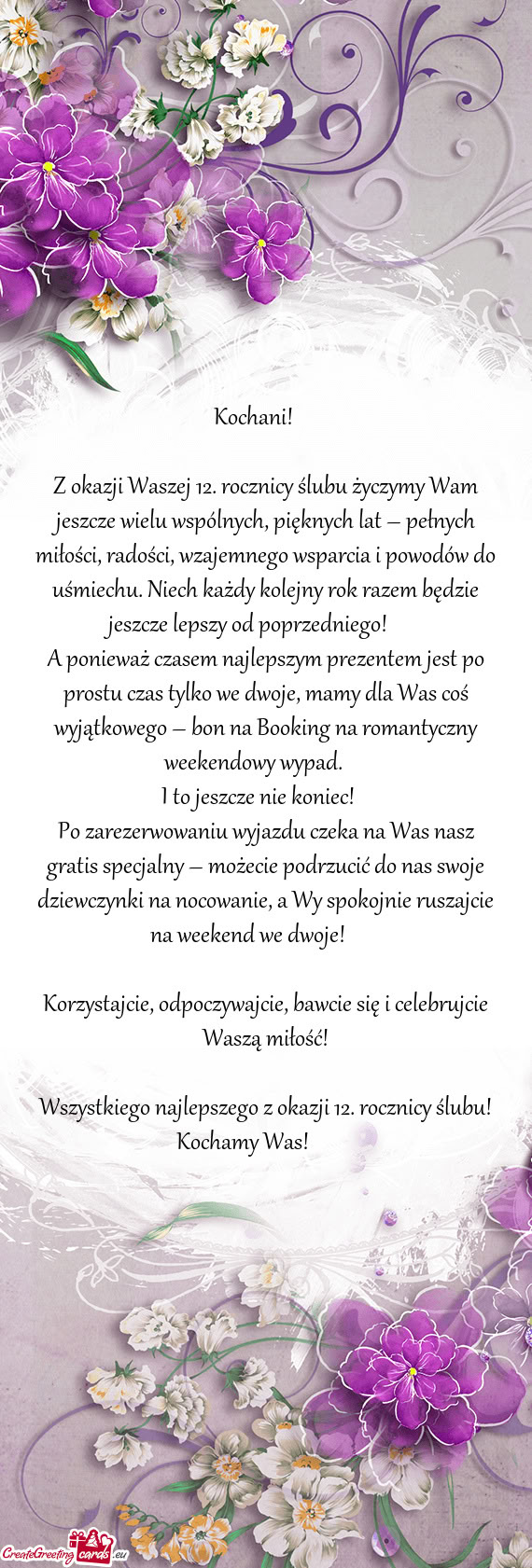 H miłości, radości, wzajemnego wsparcia i powodów do uśmiechu. Niech każdy kolejny rok razem b