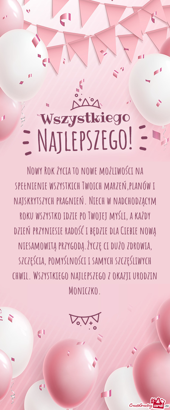 H pragnień. Niech w nadchodzącym roku wszystko idzie po Twojej myśli, a każdy dzień przyniesie