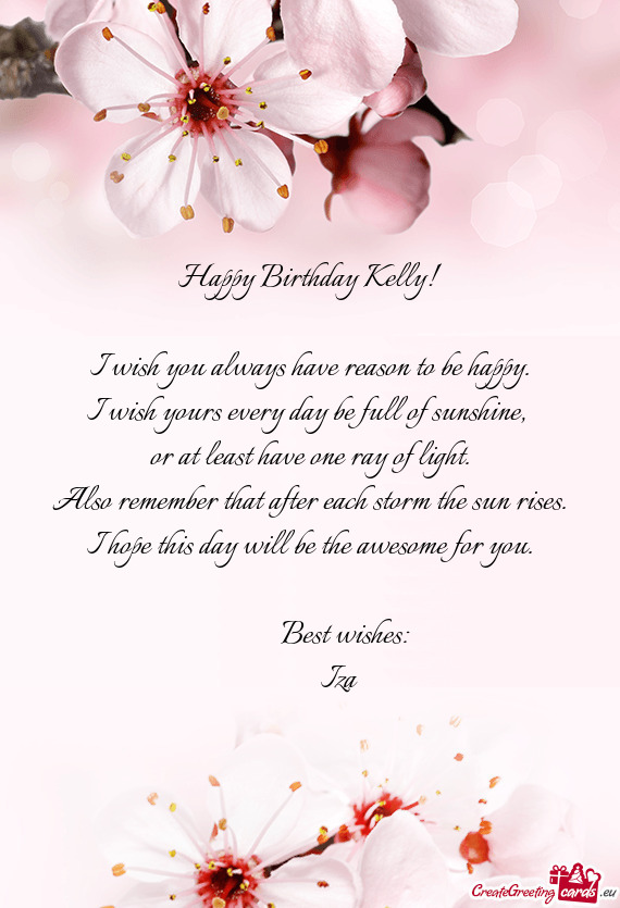 Happy Birthday Kelly - Darmowe kartki