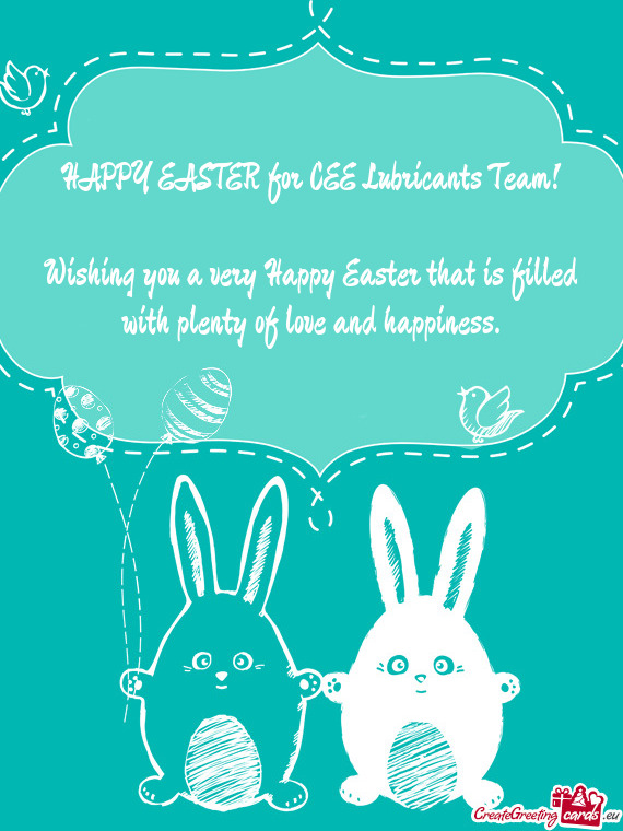 HAPPY EASTER for CEE Lubricants Team