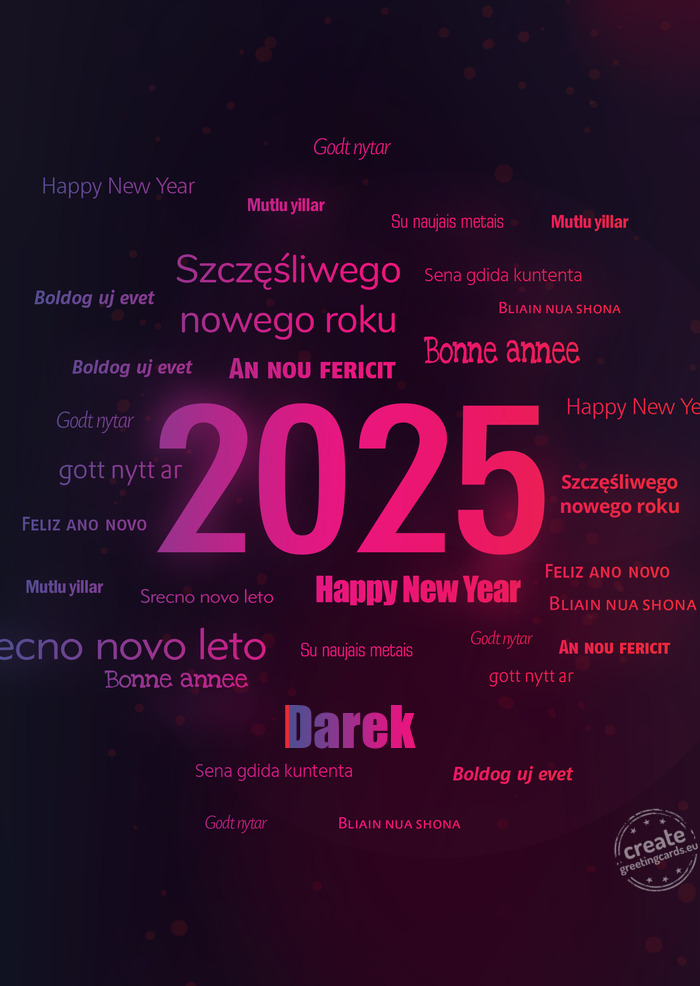 Happy new year Darek