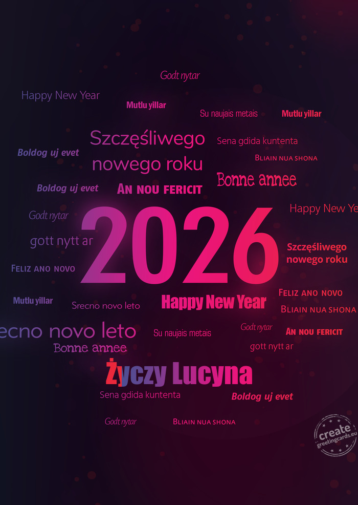 Happy new year Lucyna