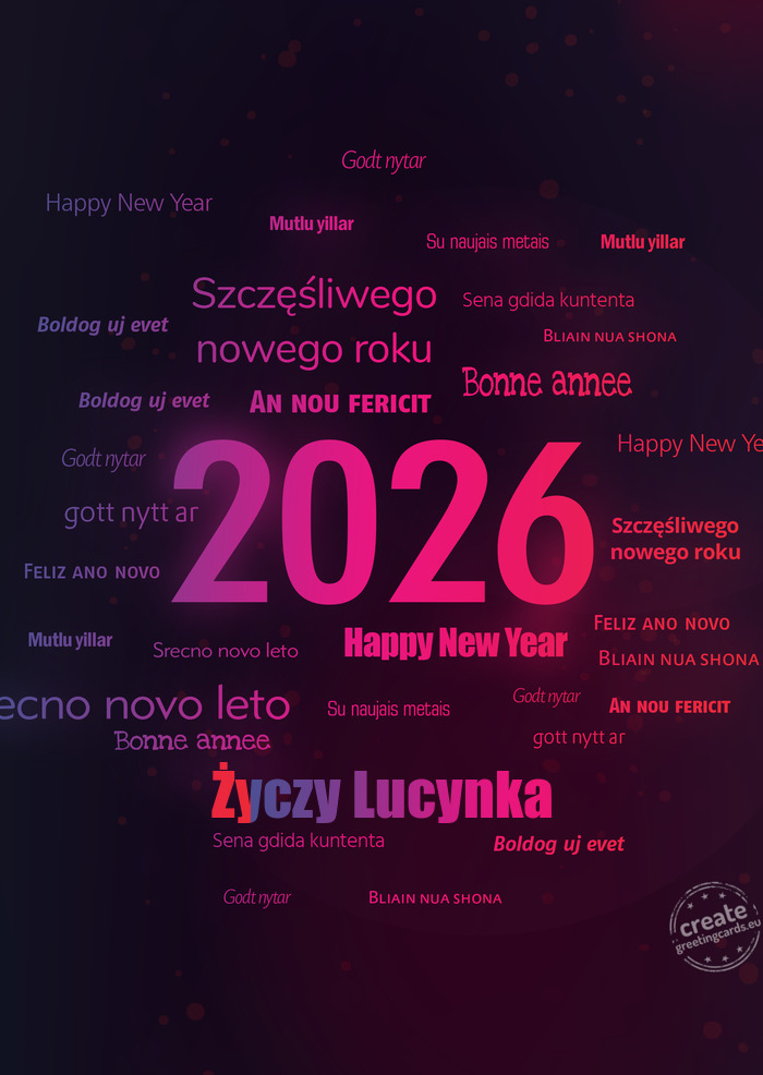 Happy new year Lucynka