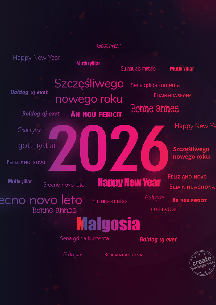Happy new year Małgosia