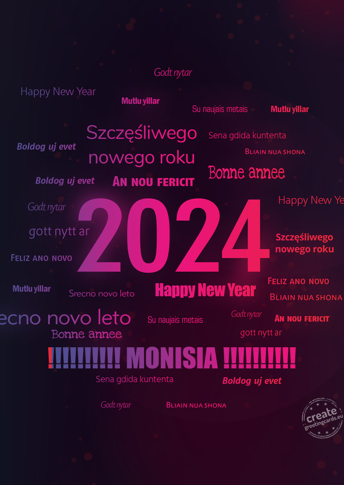 Happy new year !!!!!!!!!! MONISIA