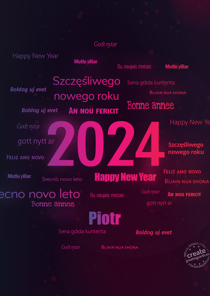 Happy new year Piotr
