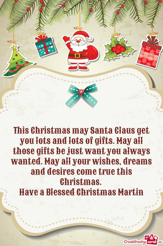 Have a Blessed Christmas Martin