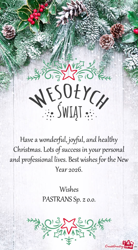 Have a wonderful, joyful, and healthy Christmas. Lots of success in your personal and professional l
