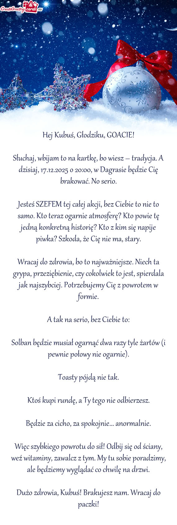 Hej Kubuś, Głodziku, GOACIE