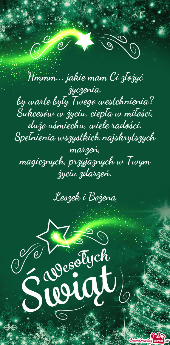 Hmmm... jakie mam Ci złożyć życzenia