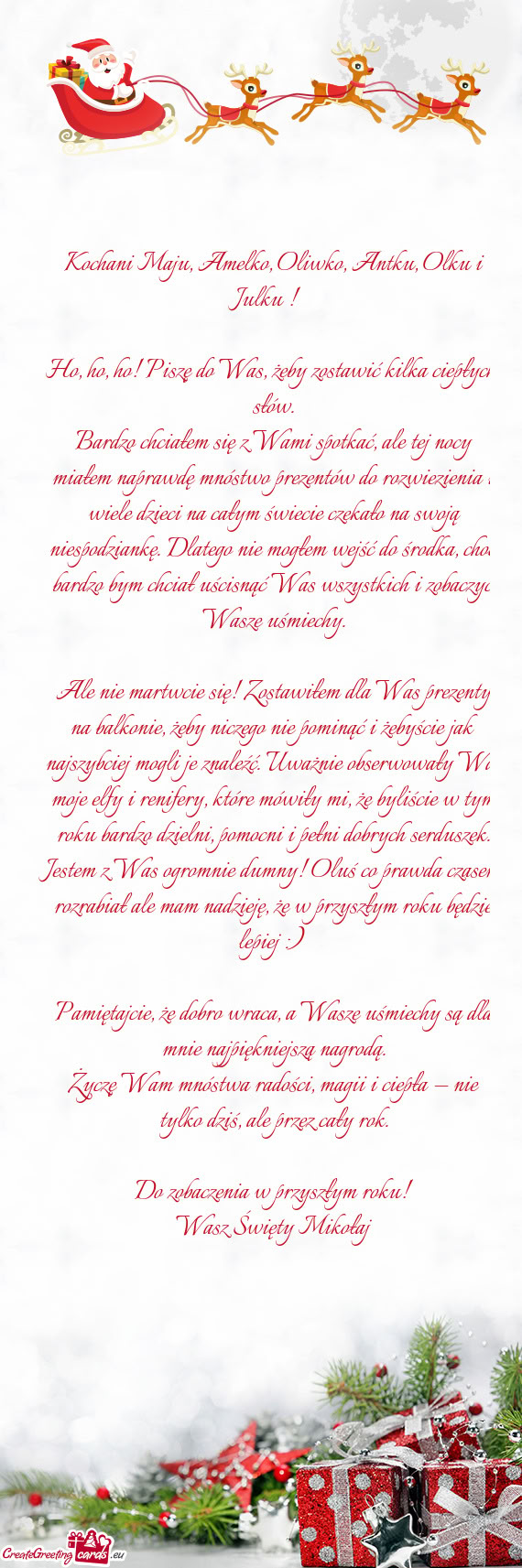 Ho, ho, ho! Piszę do Was, żeby zostawić kilka ciepłych słów