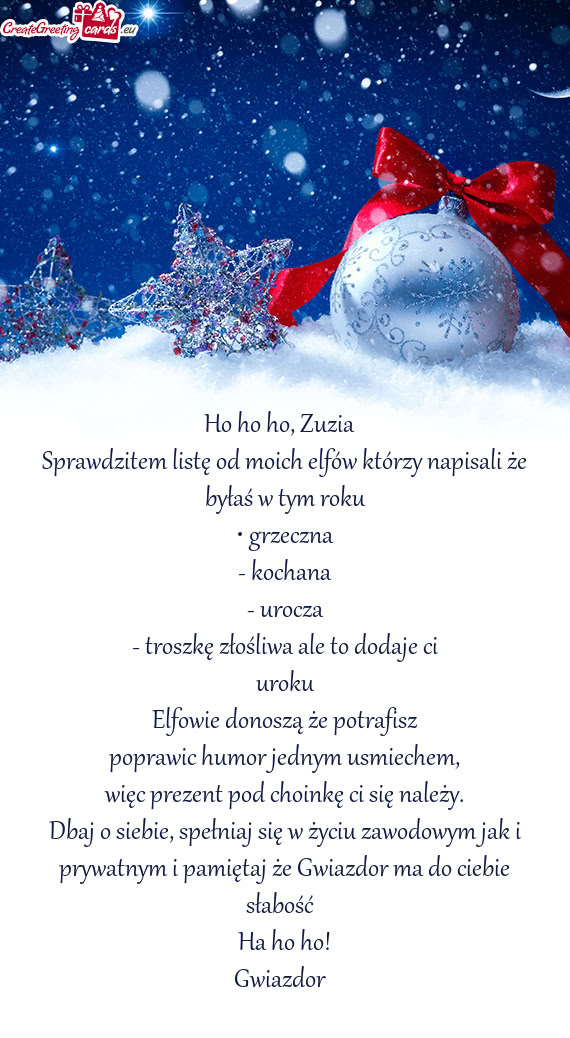 Ho ho ho, Zuzia🎄