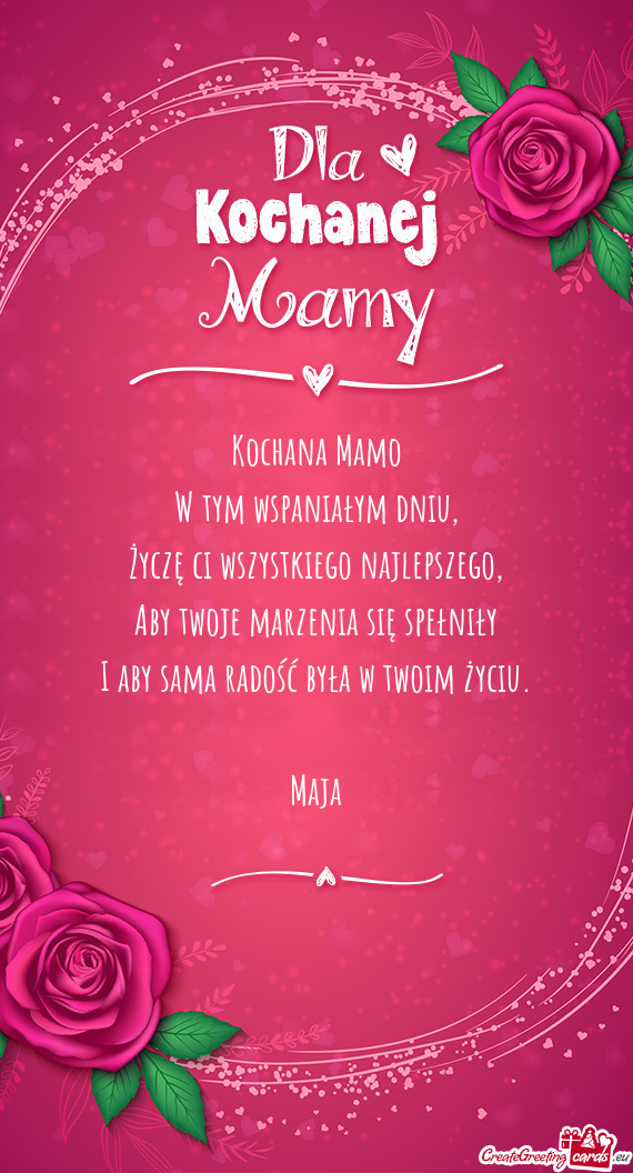 I aby sama radość była w twoim życiu