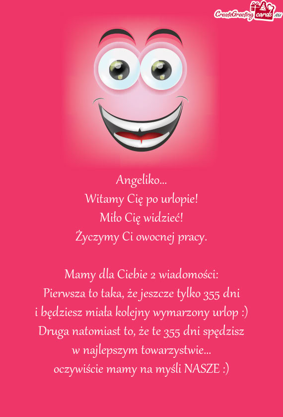 I będziesz miała kolejny wymarzony urlop :)