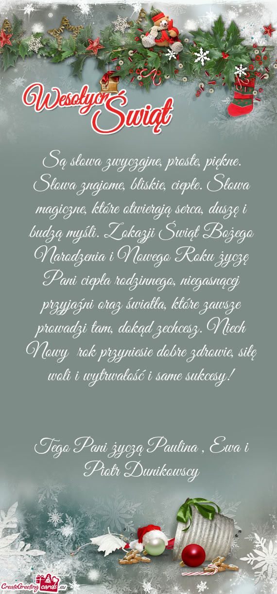 I ciepła rodzinnego, niegasnącej przyjaźni oraz światła, które zawsze prowadzi tam, dokąd zec