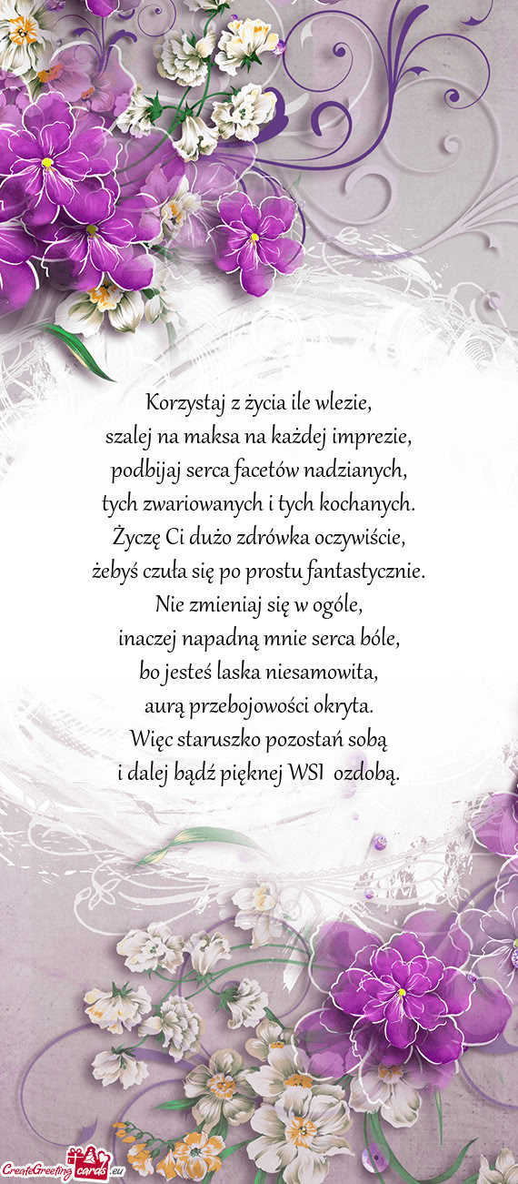 I dalej bądź pięknej WSI ozdobą