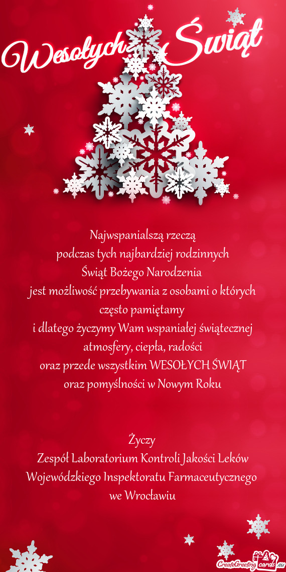 I dlatego życzymy Wam wspaniałej świątecznej atmosfery, ciepła, radości