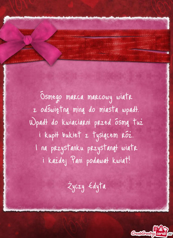 I na przystanku przystanął wiatr i każdej Pani podawał kwiat! Edyta