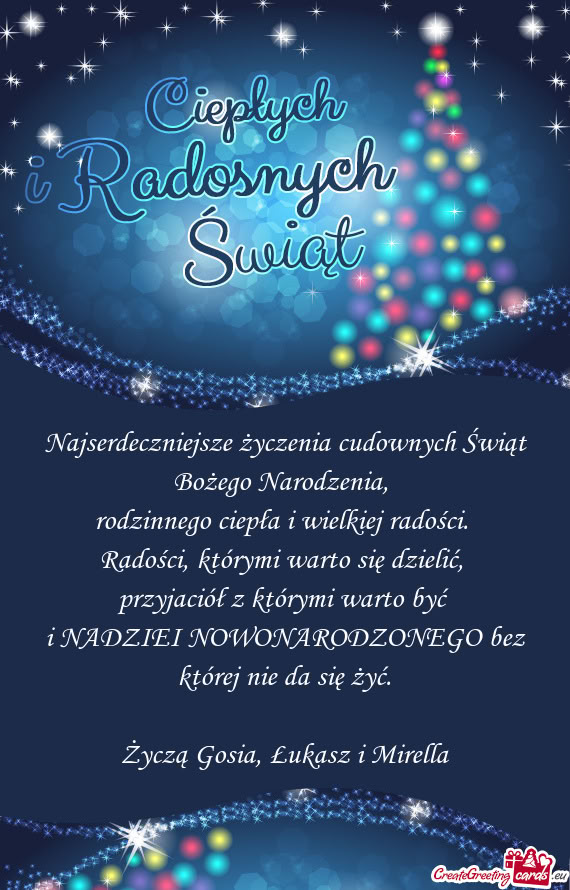 I NADZIEI NOWONARODZONEGO bez której nie da się żyć