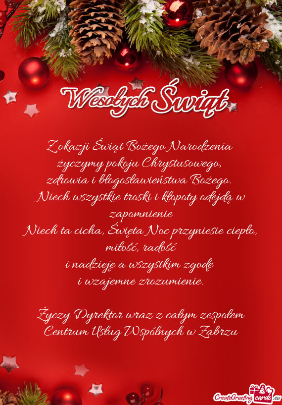 I nadzieję a wszystkim zgodę