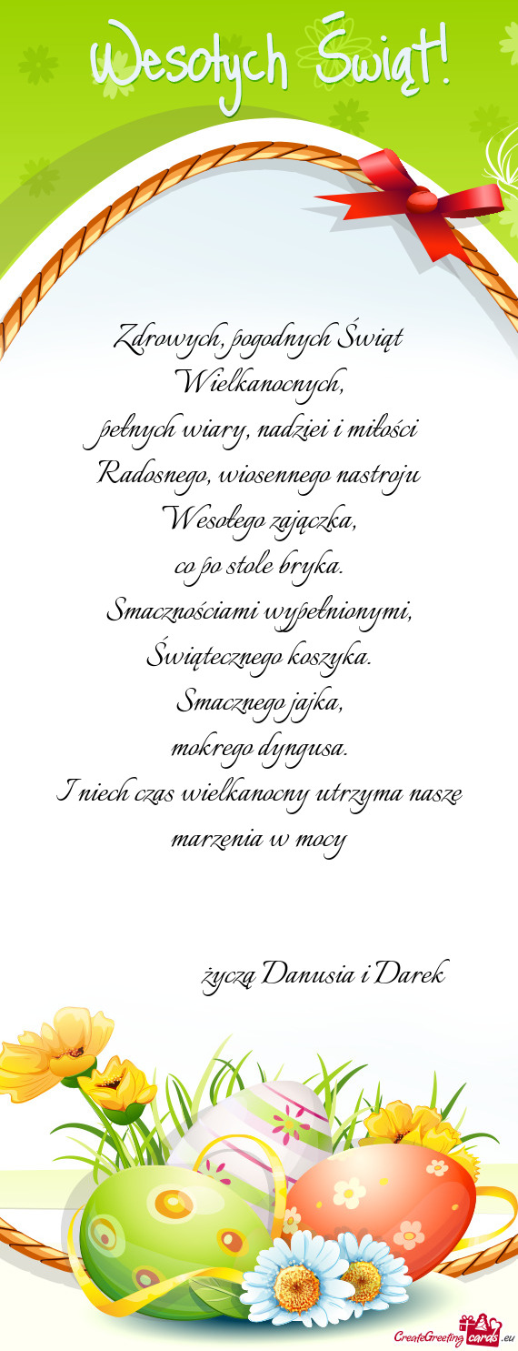 I niech czas wielkanocny utrzyma nasze marzenia w mocy