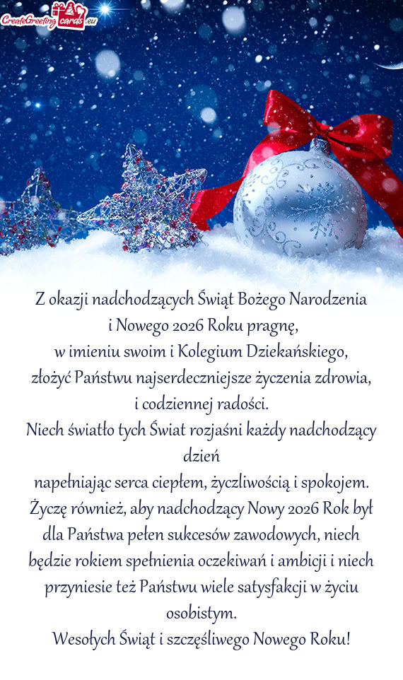 I Nowego 2026 Roku pragnę