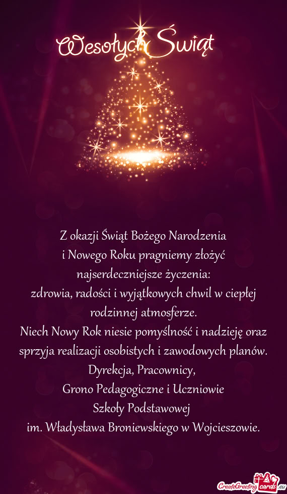 I Nowego Roku pragniemy złożyć najserdeczniejsze życzenia