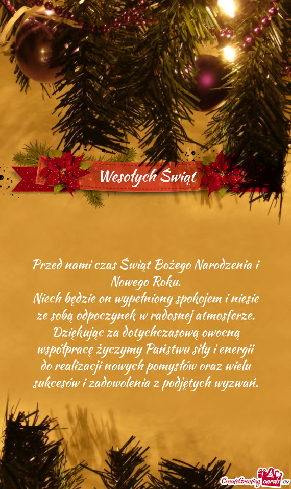 I nowych pomysłów oraz wielu sukcesów i zadowolenia z podjętych wyzwań