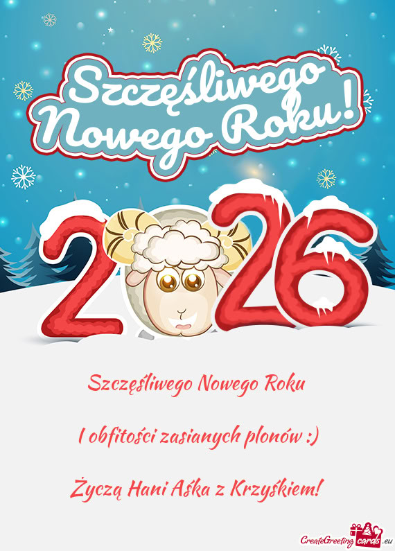 I obfitości zasianych plonów :)