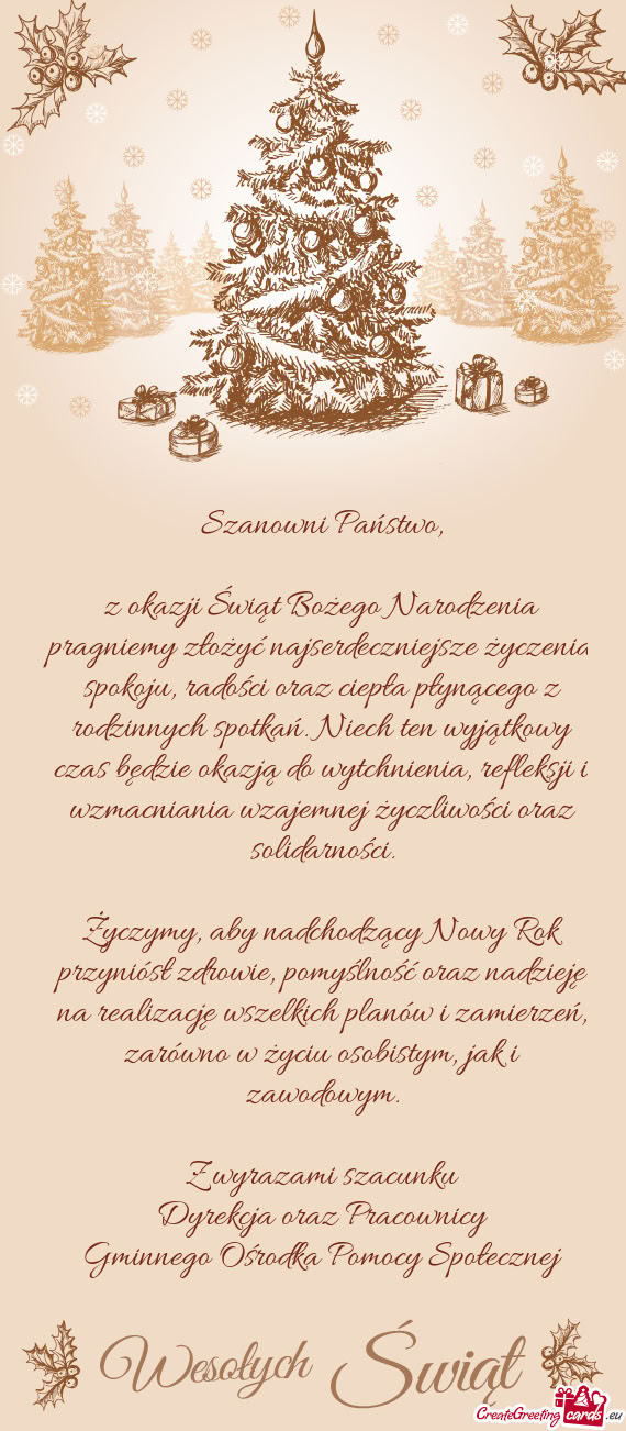 I oraz ciepła płynącego z rodzinnych spotkań. Niech ten wyjątkowy czas będzie okazją do wytch