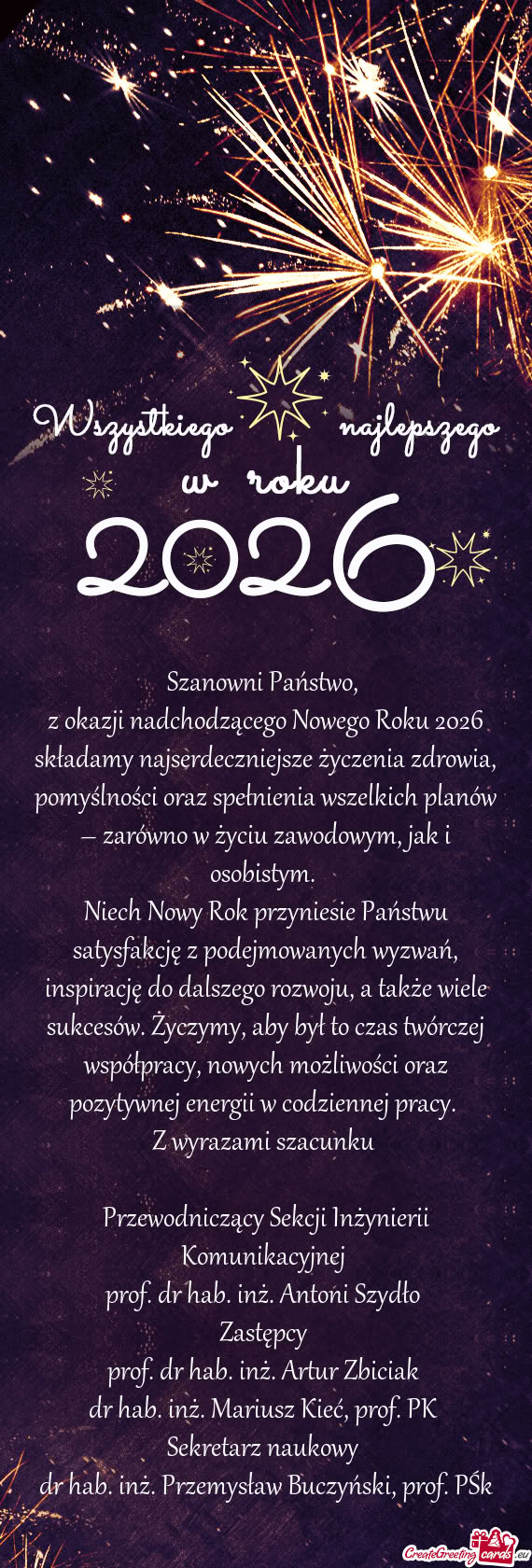 I oraz spełnienia wszelkich planów – zarówno w życiu zawodowym, jak i osobistym