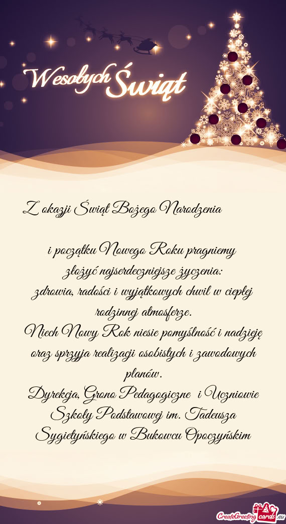 I początku Nowego Roku pragniemy