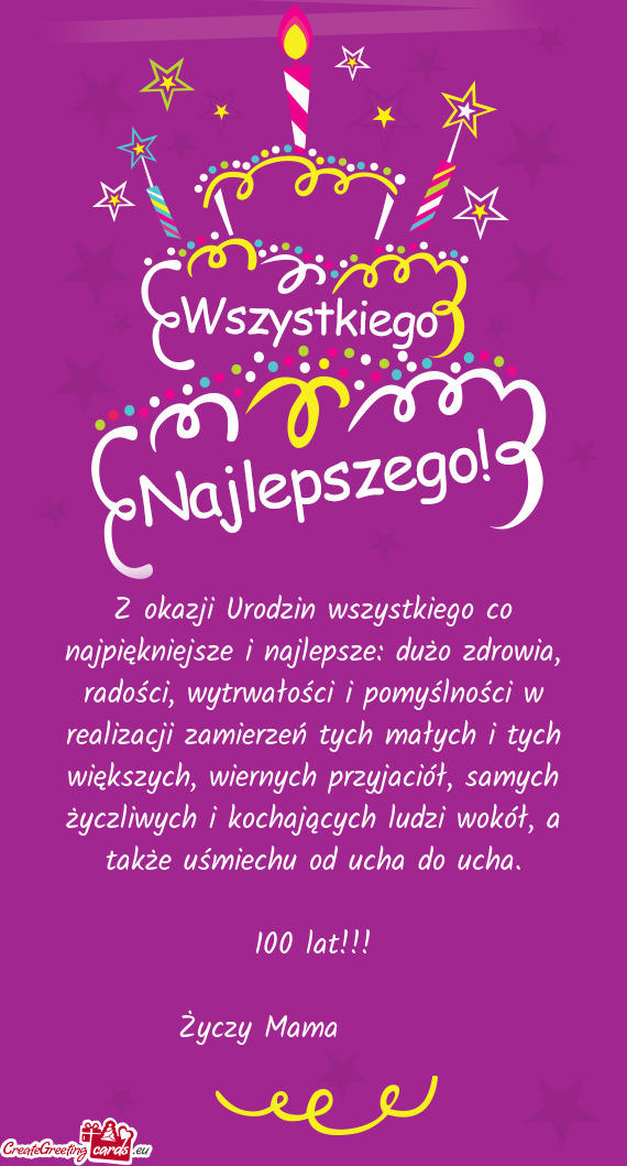 I pomyślności w realizacji zamierzeń tych małych i tych większych, wiernych przyjaciół, samyc