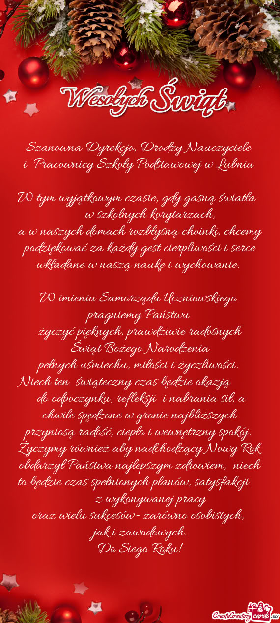 I Pracownicy Szkoły Podstawowej w Lubniu