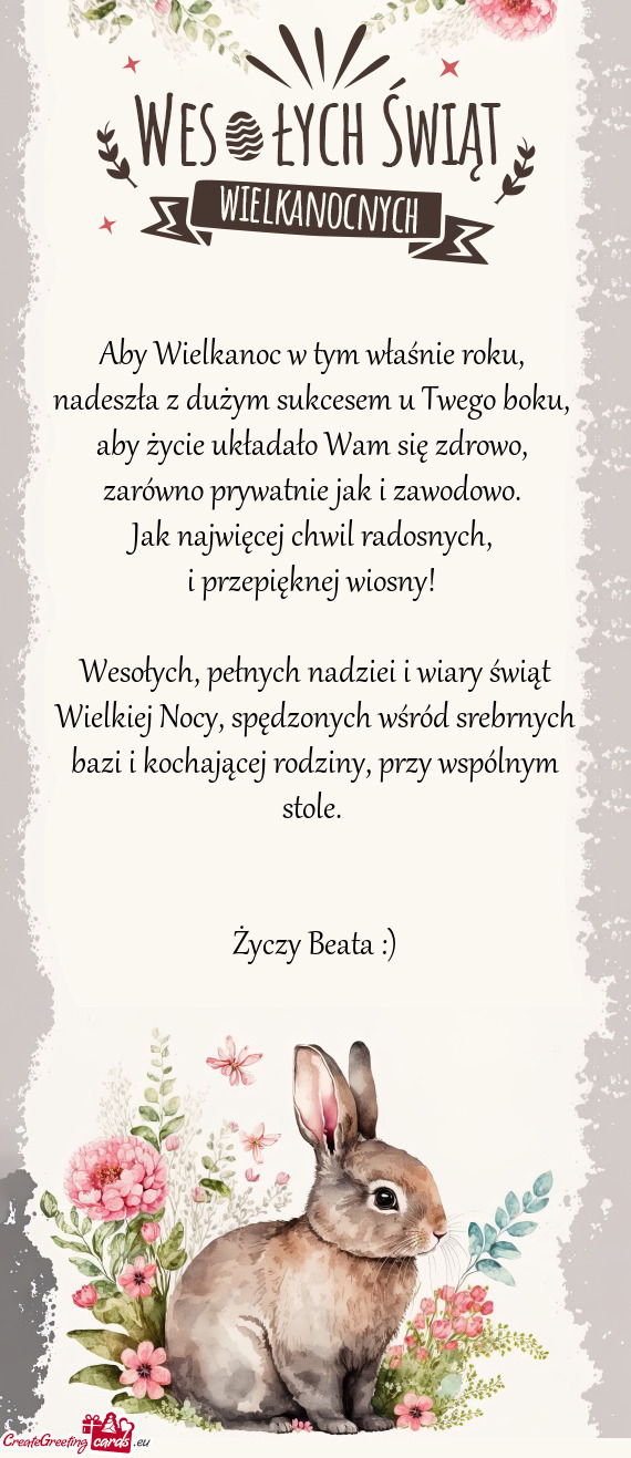 I przepięknej wiosny!  Wesołych